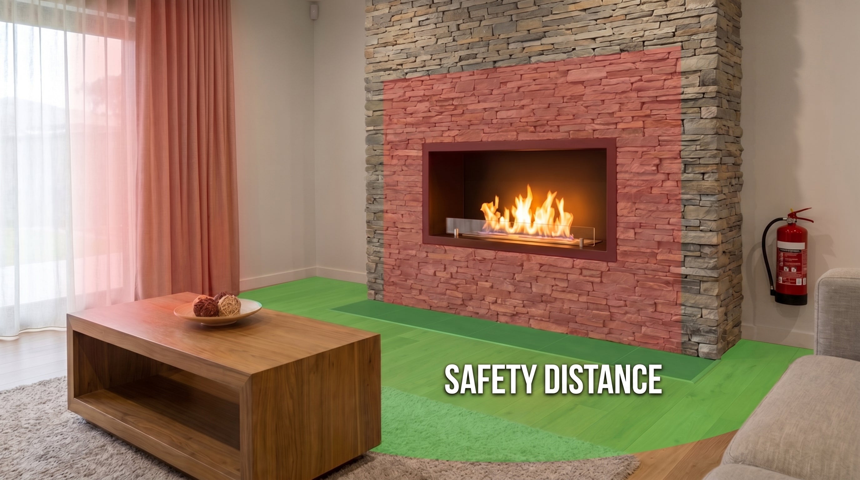 Bio Ethanol Fireplace Safety Distance and Risk of Fire