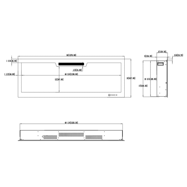 Elite 127 cm vestavěný elektrický krb