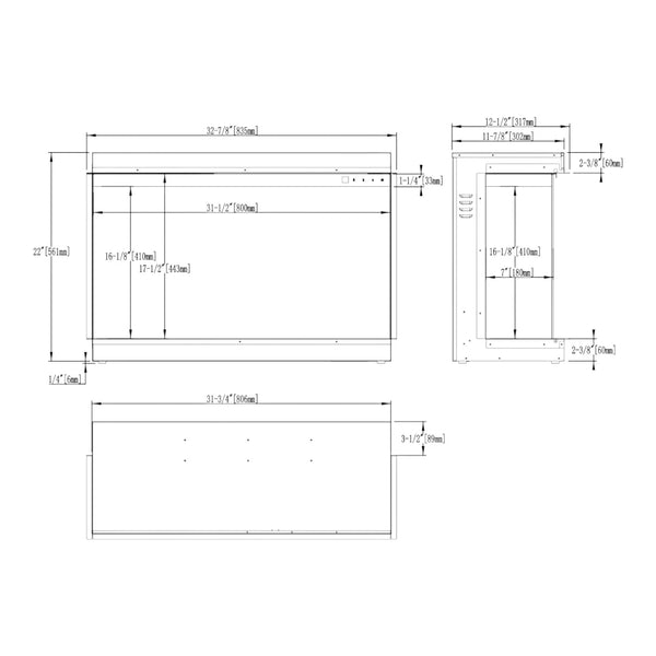 SuperB 33 – 84 cm vestavěný elektrický krb