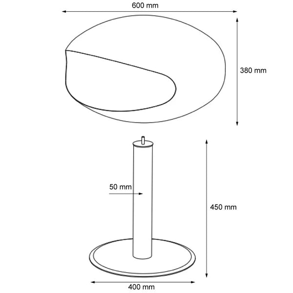 Cocoon Pedestal – leštěná ocel