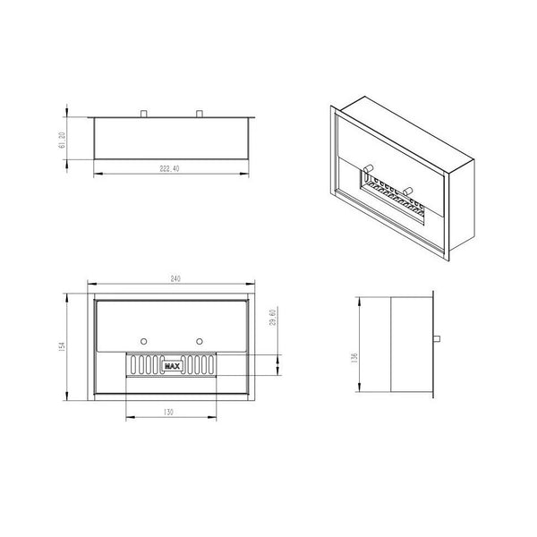 1 litr Deluxe biolihový hořák 24 cm