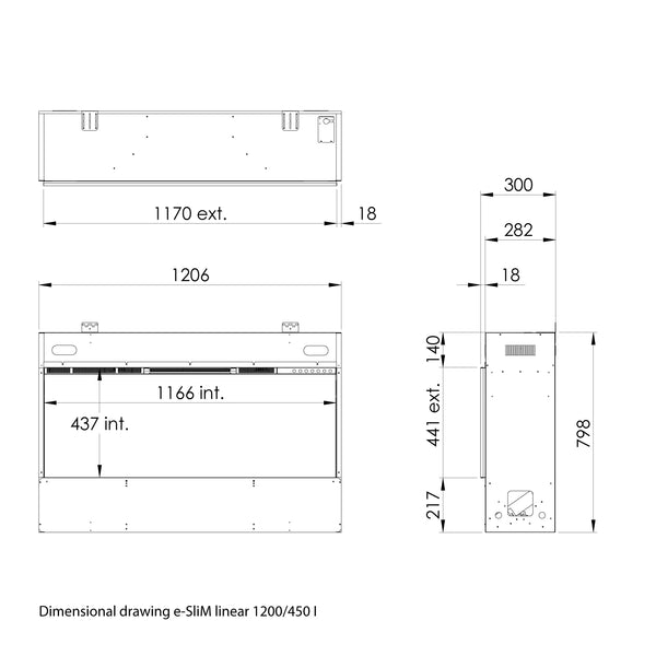 e-SliM Linear 1200-450 I – vodní parní krb
