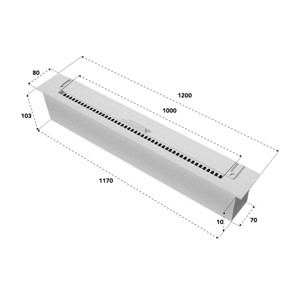 Slimline biolihový hořák - 120 cm