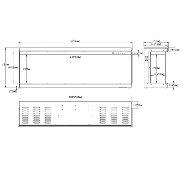 SuperB 60 – 152 cm vestavěný elektrický krb