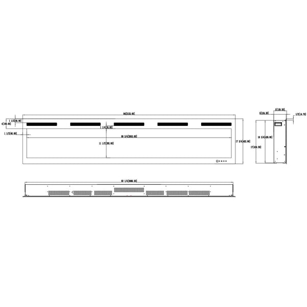Majestic PRO Wall-Mounted Electric Fireplace 84" (213 cm)