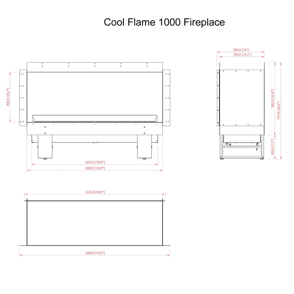 Cool Flame 1000 třístranný krb
