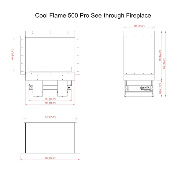 Cool Flame 500 Island vestavěný krb