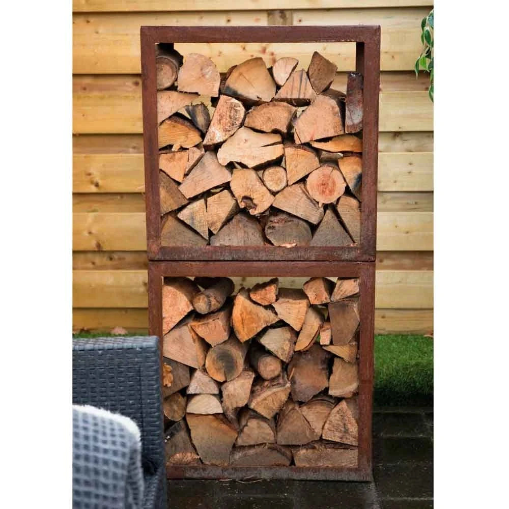Box na dřevo z cortenové oceli – 50 cm