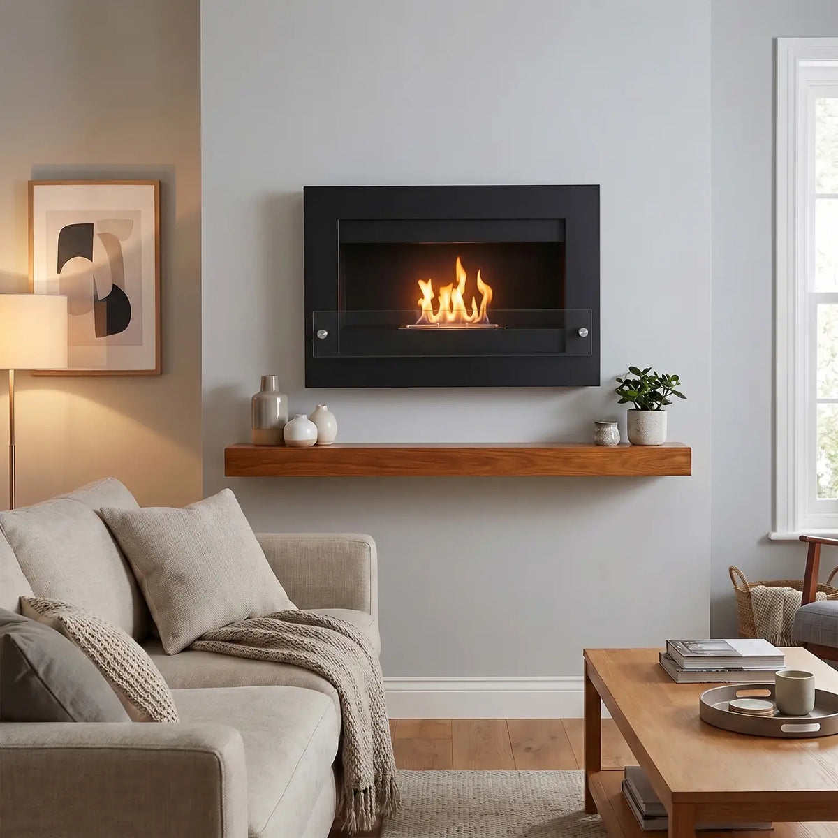 Nebraska Black - Wall Mounted Biofireplace