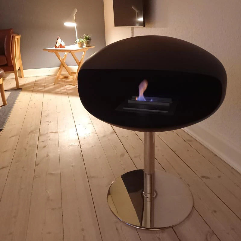 Cocoon Pedestal - matná černá s ocelovým podstavcem