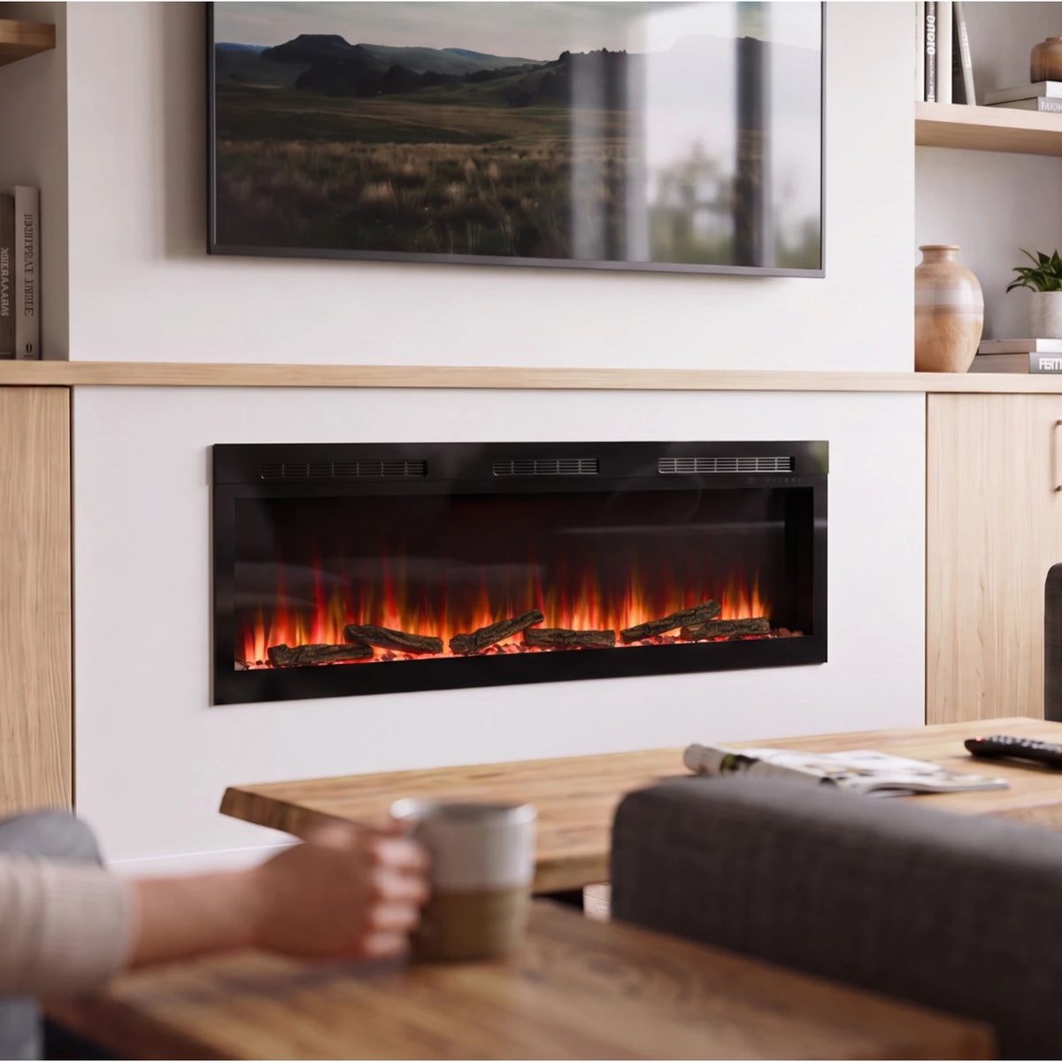 Sense 60 Elektrický krb – vestavěný nebo nástěnný