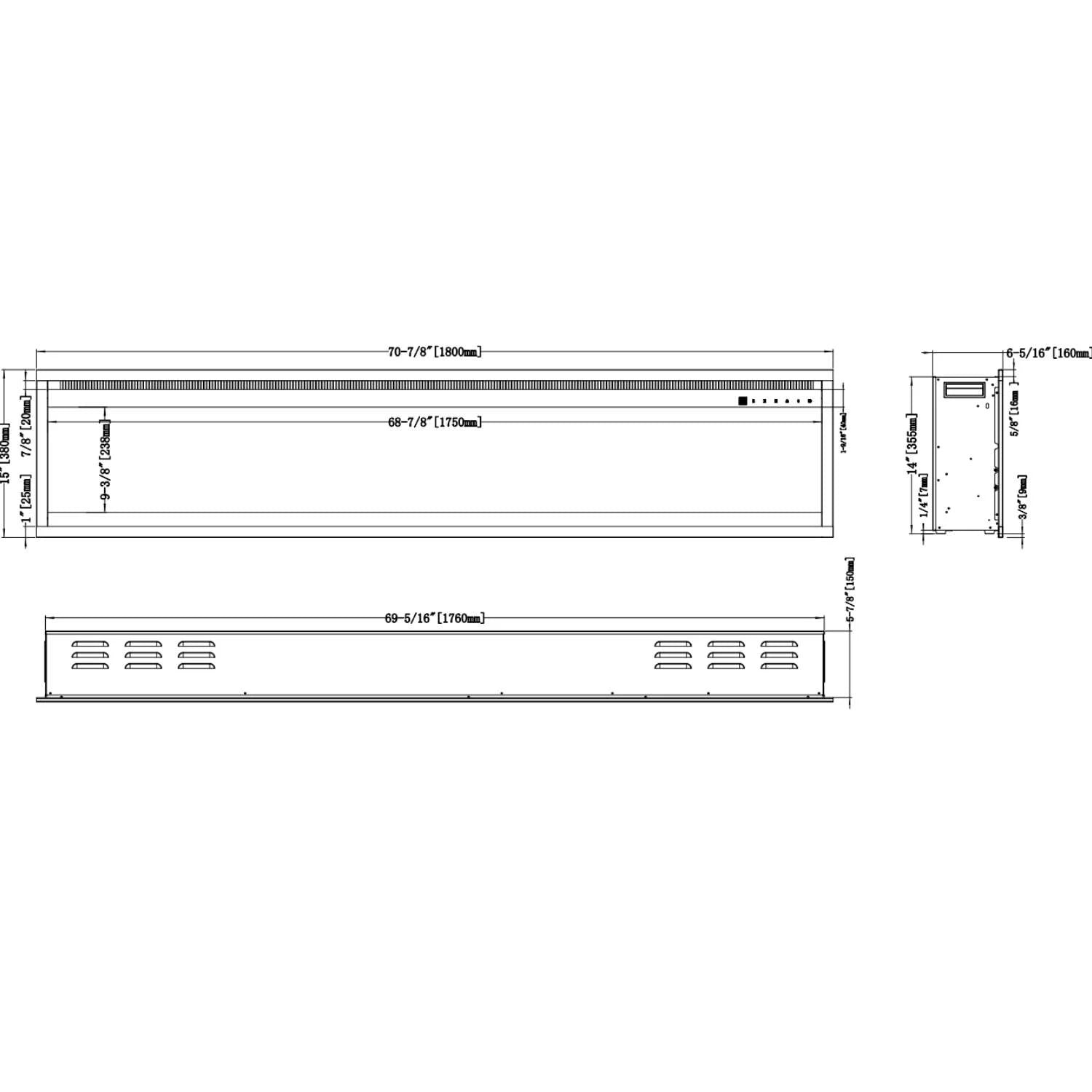 Royal Pro elektrický krb - 180 cm