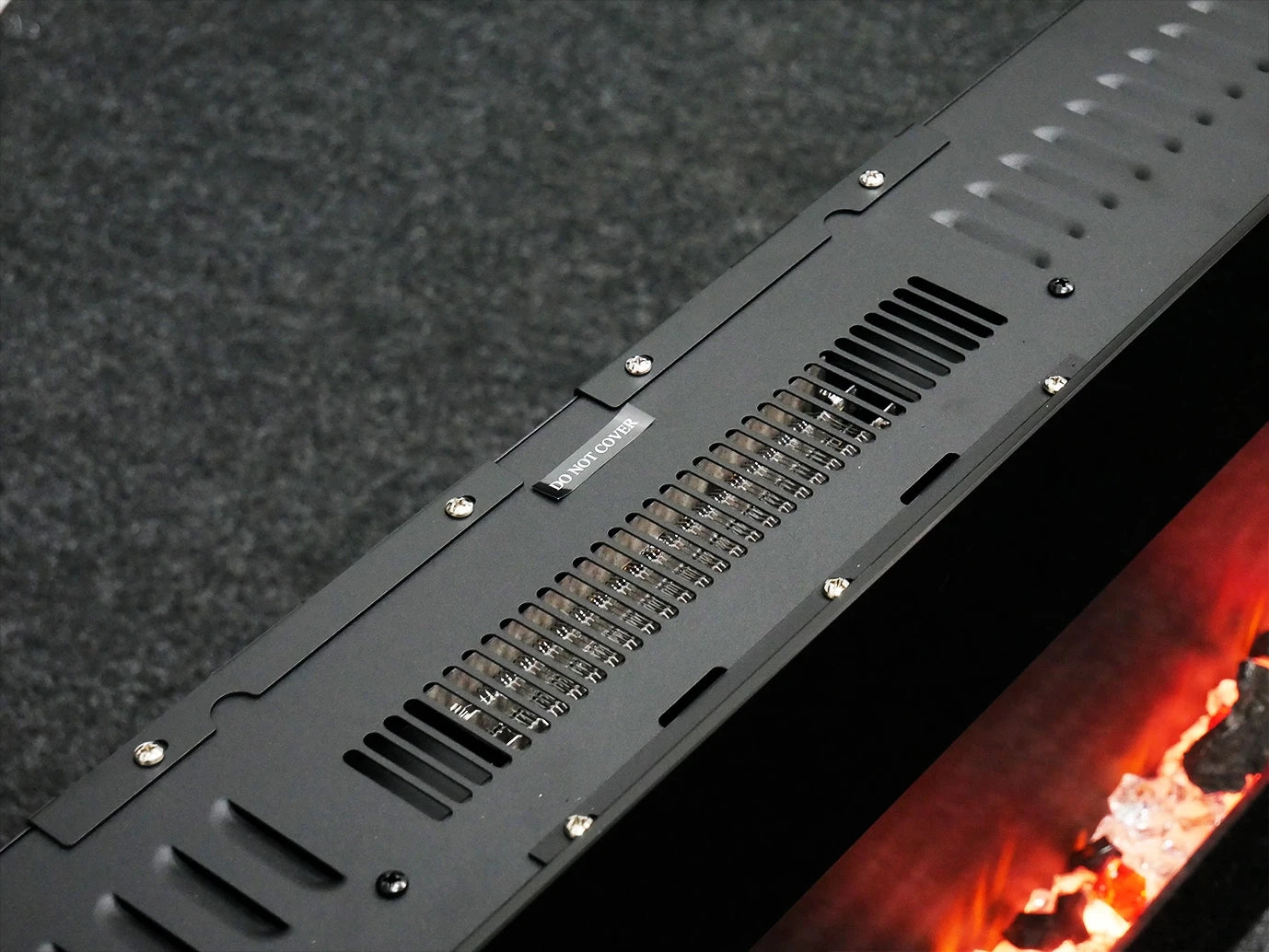 Azurite nástěnný elektrický krb – černý – 127 cm