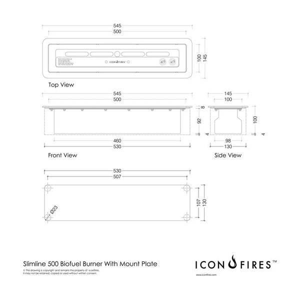 Icon Fires Slimline hořák – 50 cm