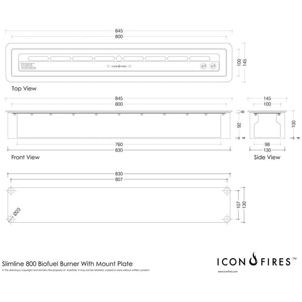 Icon Fires Slimline hořák – 80 cm