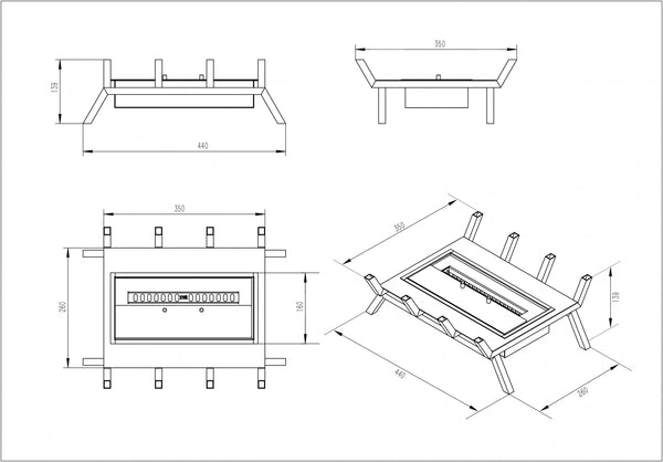 Bioethanolový rošt M – 40 cm