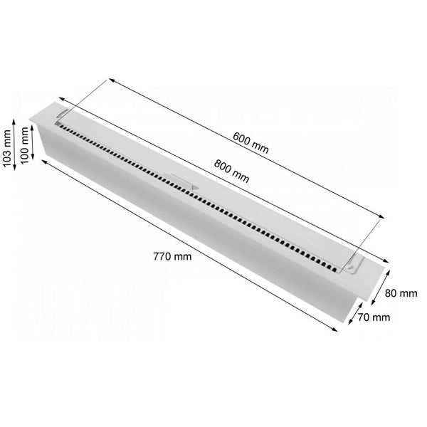 Slimline hořák ocel – 80 cm
