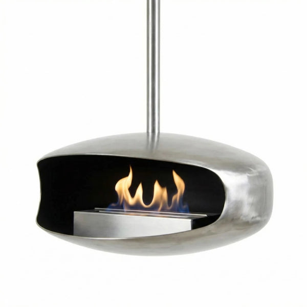 Hein and Haugaard UFO-50 Round, high-flame bio fireplace in steel