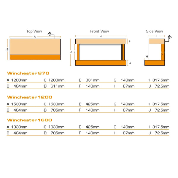 Winchester 1200 White Marble – Wall-Mounted Electric Fireplace