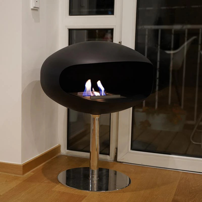 Cocoon Pedestal - matná černá s ocelovým podstavcem