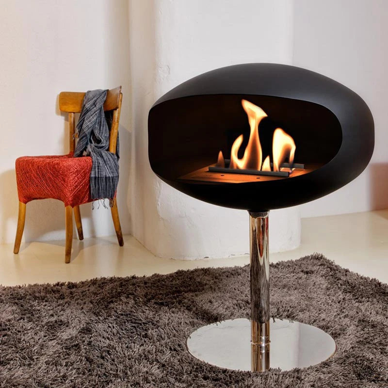 Cocoon Pedestal - matná černá s ocelovým podstavcem