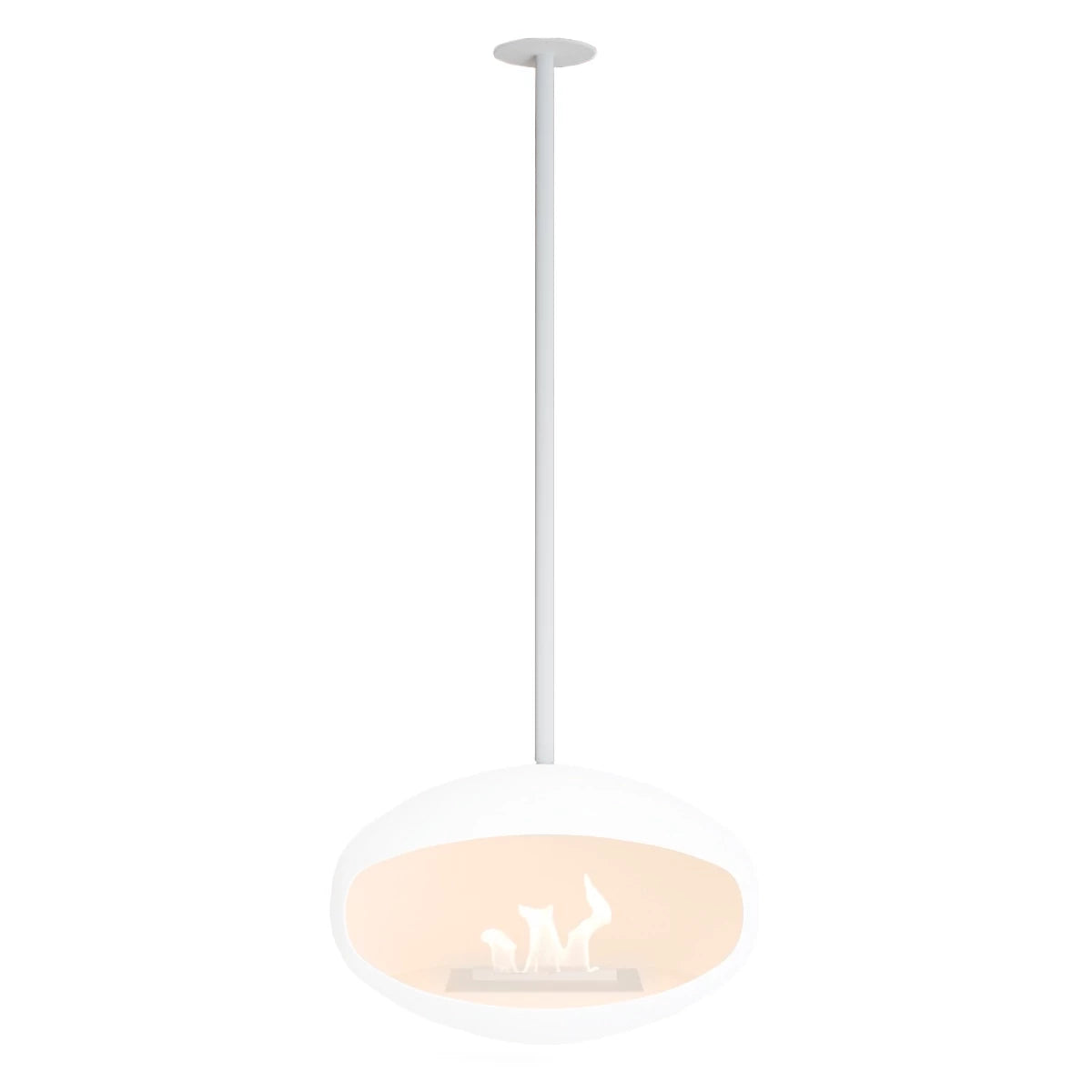 Bílý stropní držák a tyč – Cocoon Fires