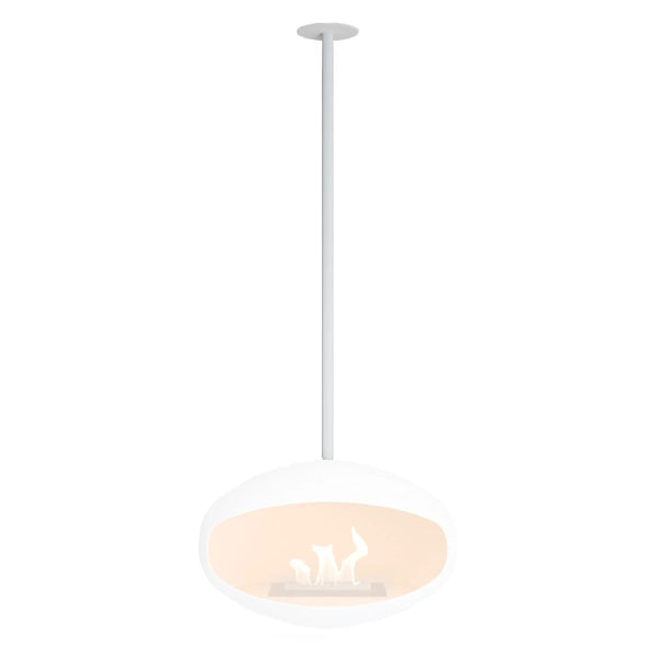 Bílý stropní držák a tyč – Cocoon Fires