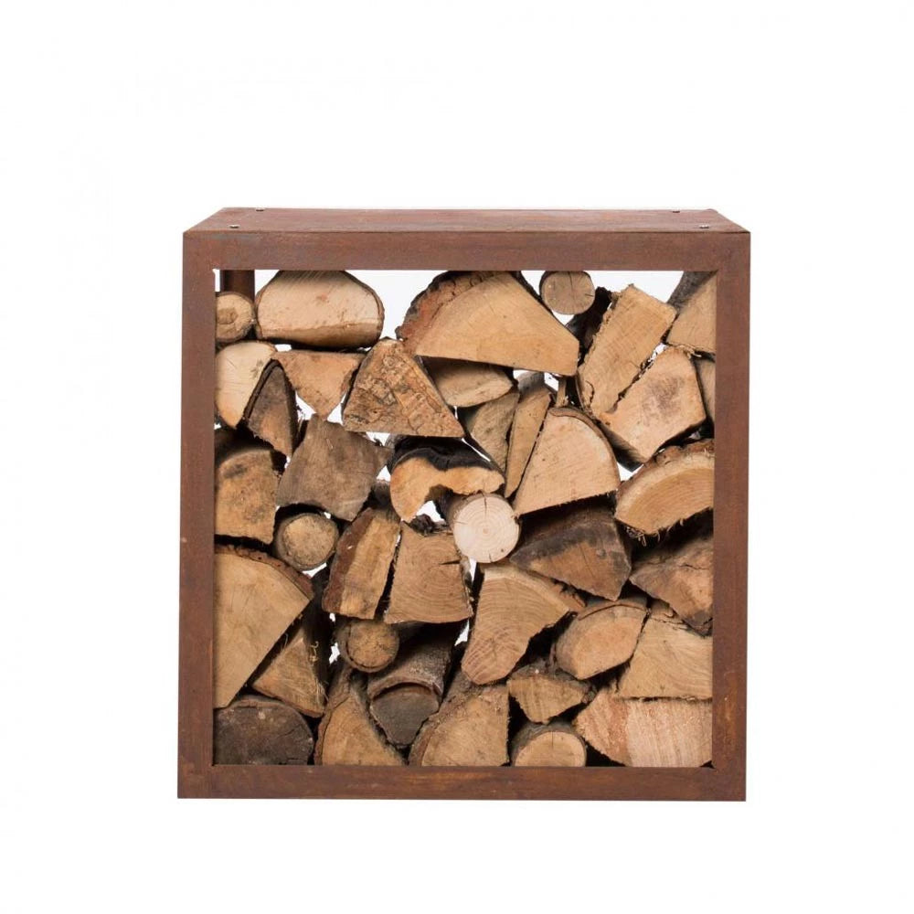 Box na dřevo z cortenové oceli – 50 cm