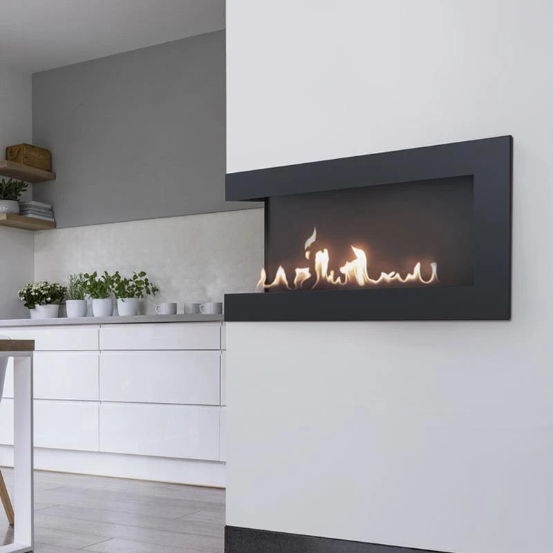 Rohový bio krb 90 cm (pravý)