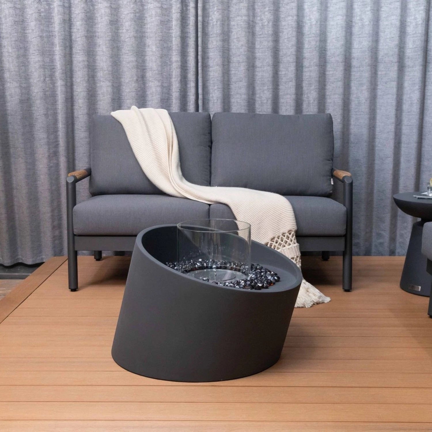 TORRE bioethanolový ohňový sloup – břidlicově černý