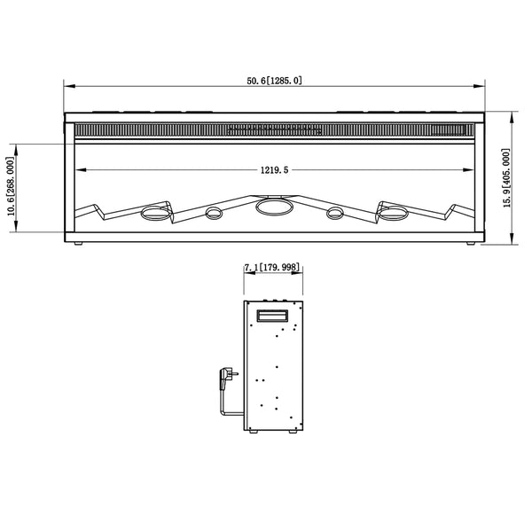 LED Classic Built-in Electric Fireplace - 129 cm