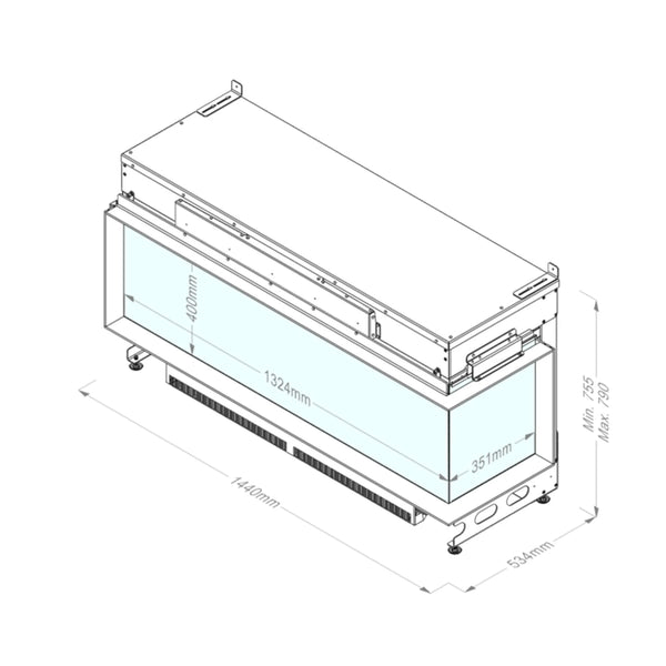 e-MatriX Linear 1300-400 II - krb na vodní páru