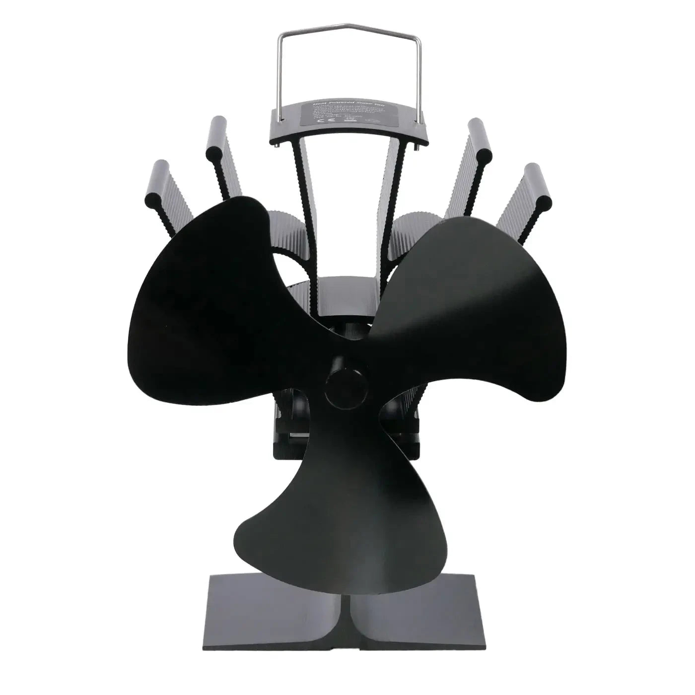 Černý ventilátor na kamna poháněný teplem – 3 lopatky
