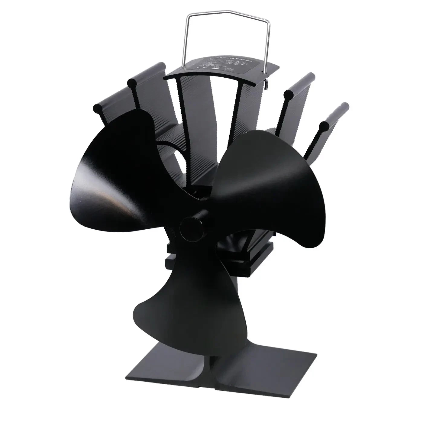 Černý ventilátor na kamna poháněný teplem – 3 lopatky