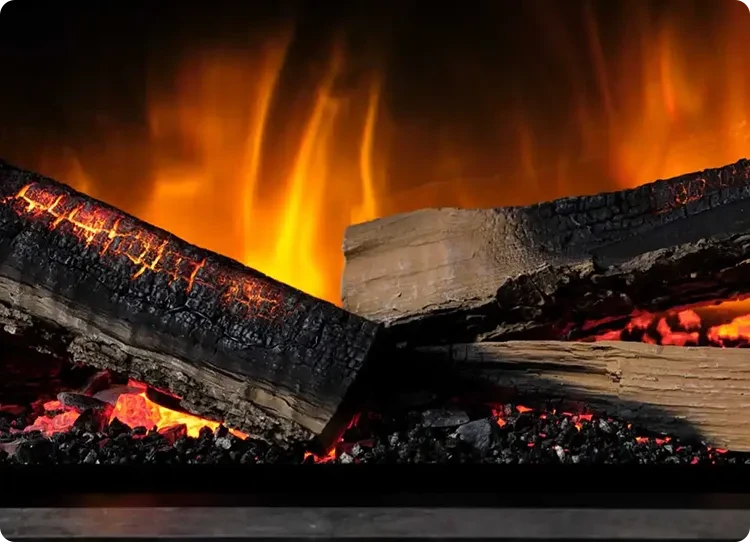 Elektrický krb Flamerite Fires se žhnoucími poleny
