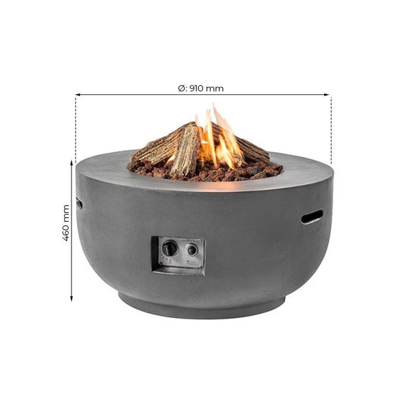 Bowl plynový krbový stůl – antracit