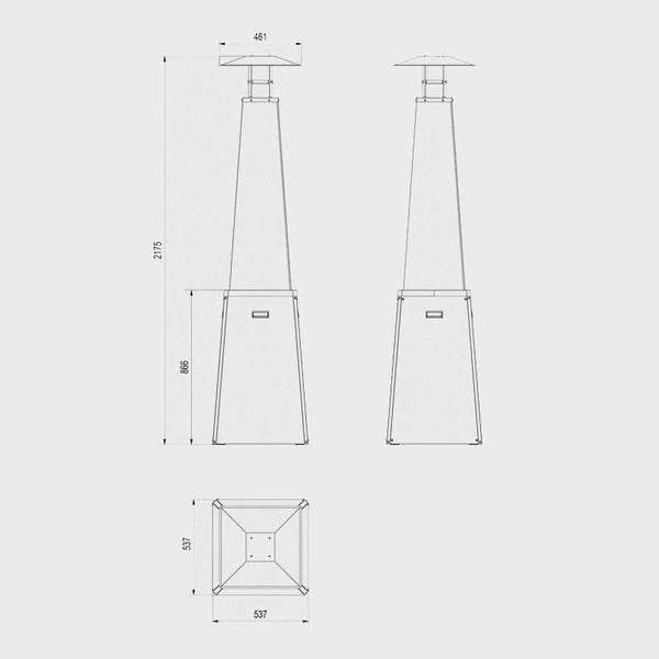 Pyramidové venkovní plynové ohniště
