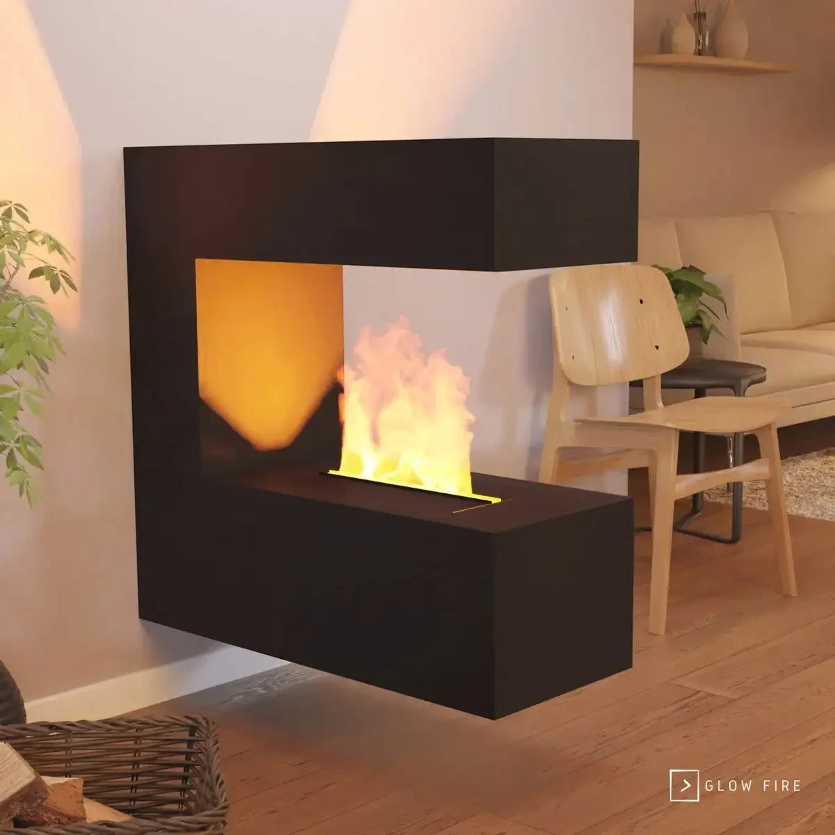 Schiller Wall Black - OMC 400 | nástěnný krb na vodní páru