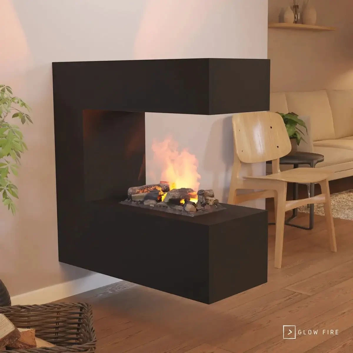 Schiller Wall Black - OMC 400 | nástěnný krb na vodní páru
