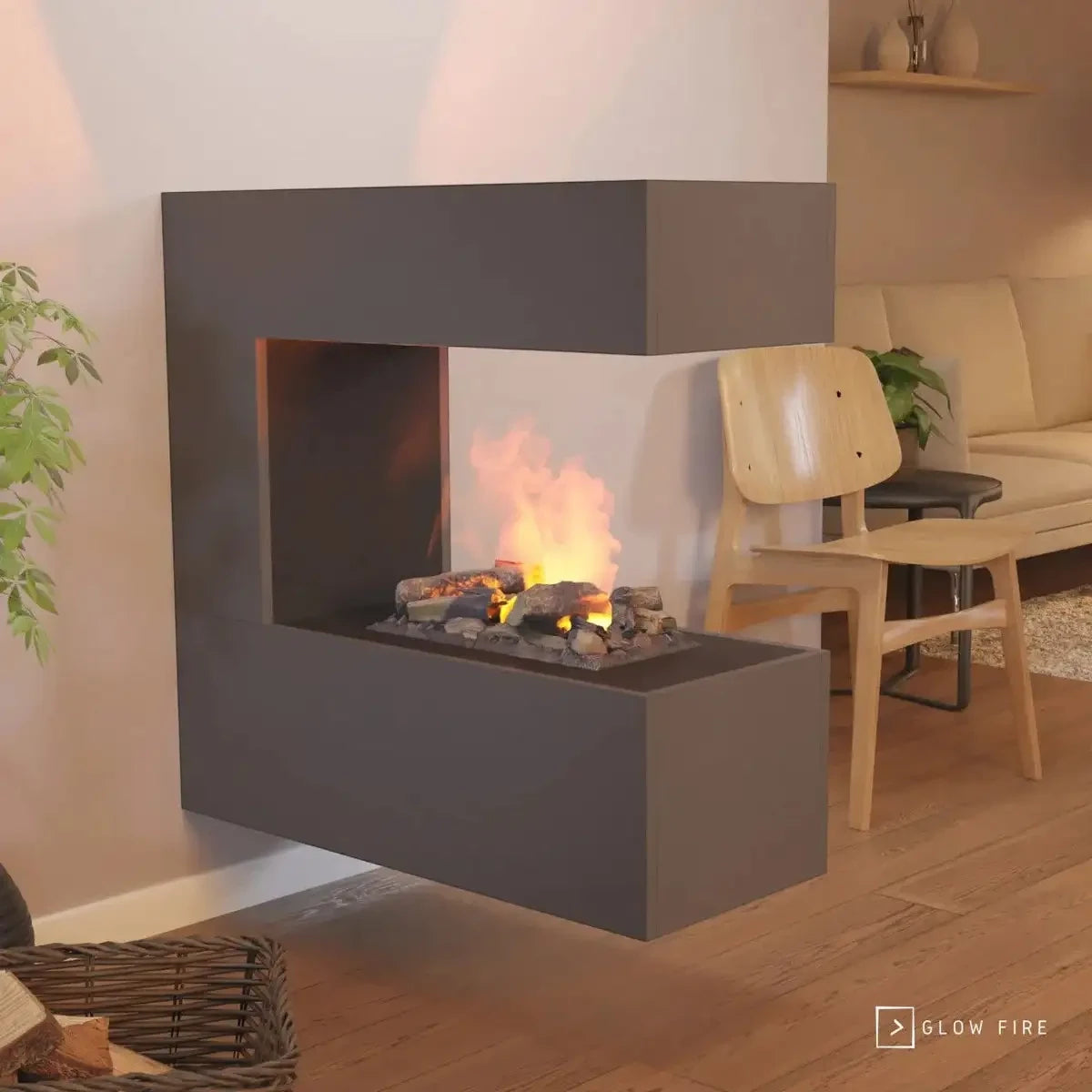 Schiller Wall Grey – OMC 400 | nástěnný vodní parní krb
