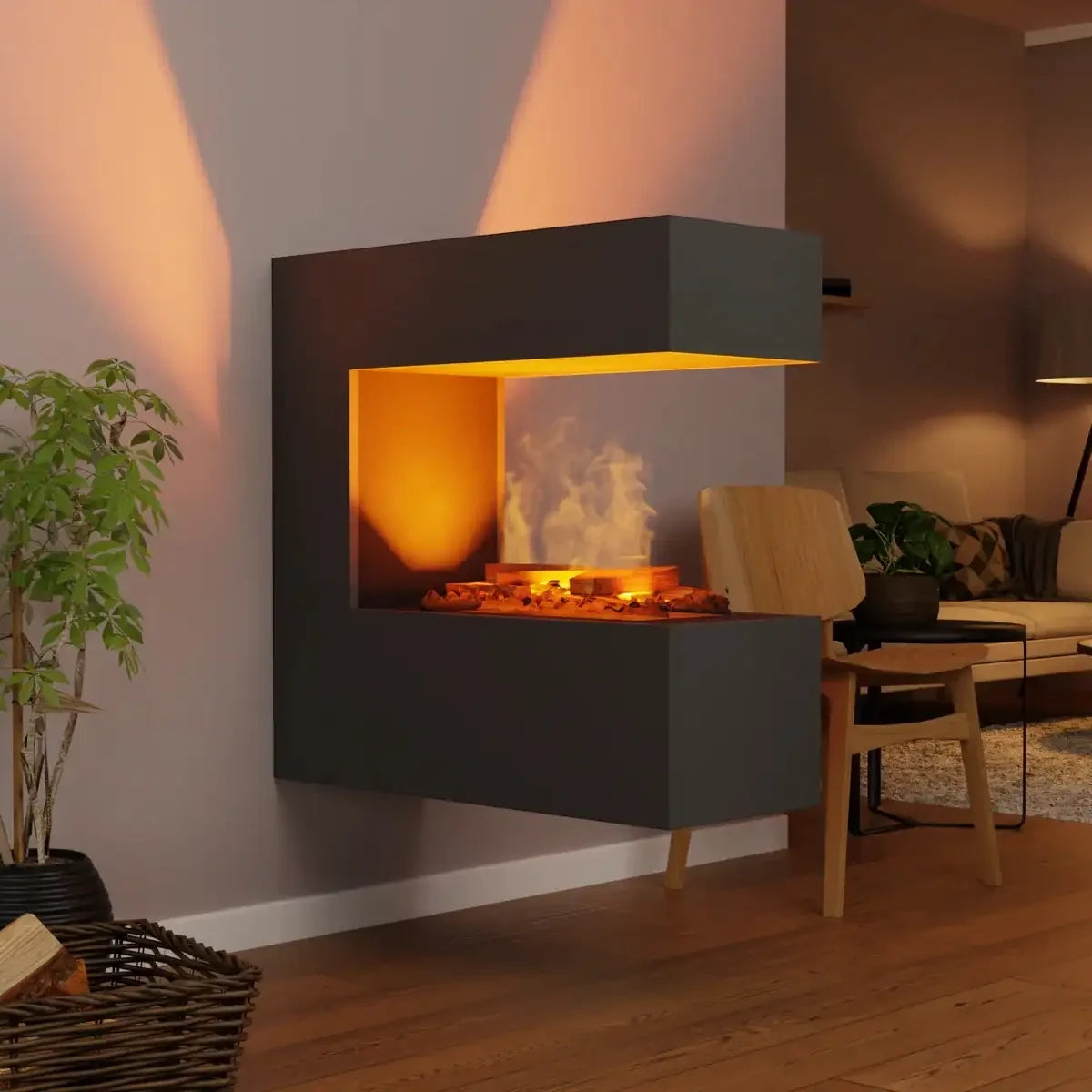 Schiller Wall Grey – OMC 400 | nástěnný vodní parní krb