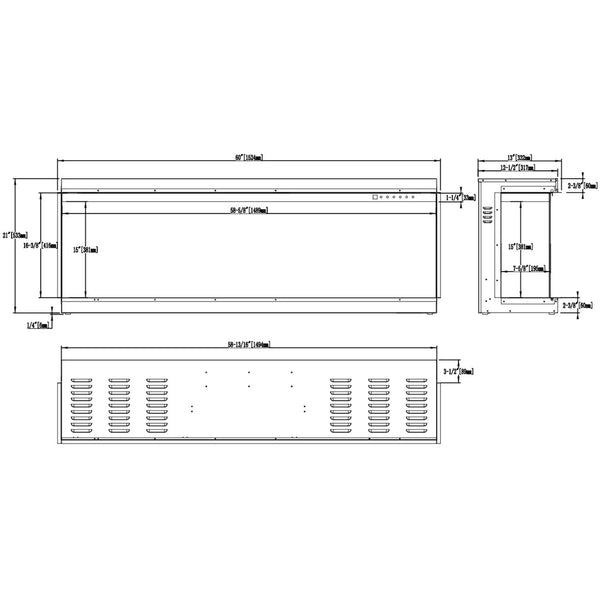 Gold 152 cm – vestavěný elektrický krb