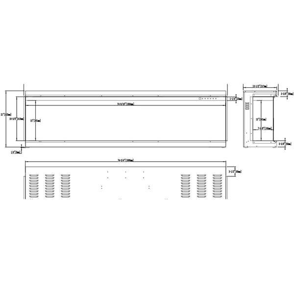 Aflamo Gold 193 cm elektrický krb