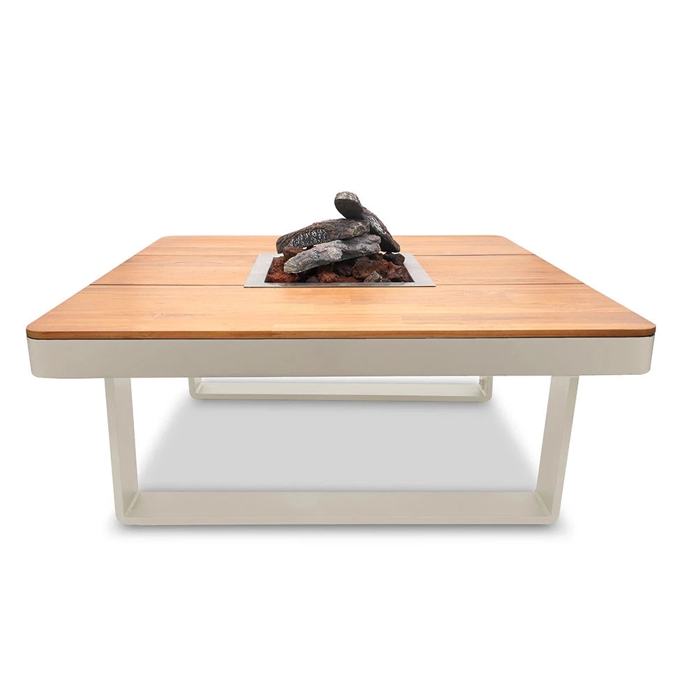 Horizon 95 Oyster Beige – čtvercový plynový ohniště stůl