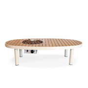 Riviera 140 Oyster Beige – oválný plynový stůl s ohništěm