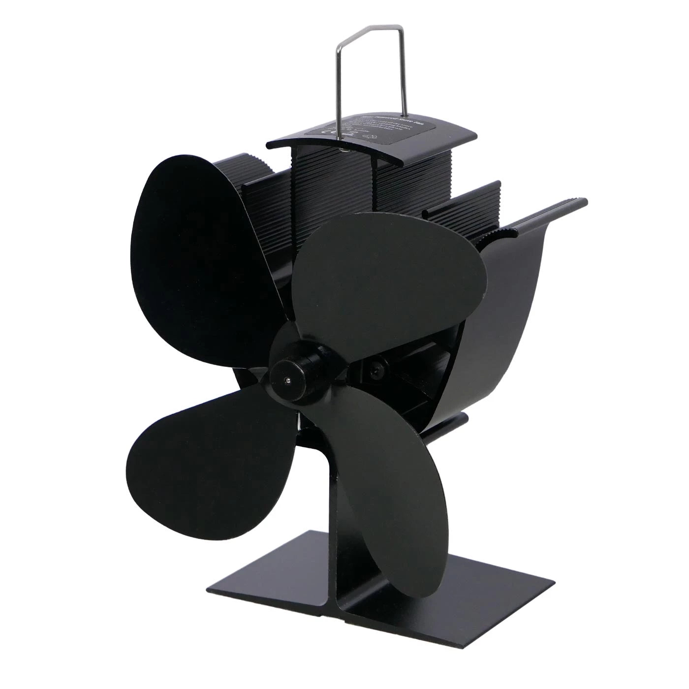 Kompaktní ventilátor na kamna poháněný teplem – 4 lopatky | ocel