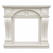 Logi freestanding polystone fireplace surround, front view, empty opening, insert sold separately
