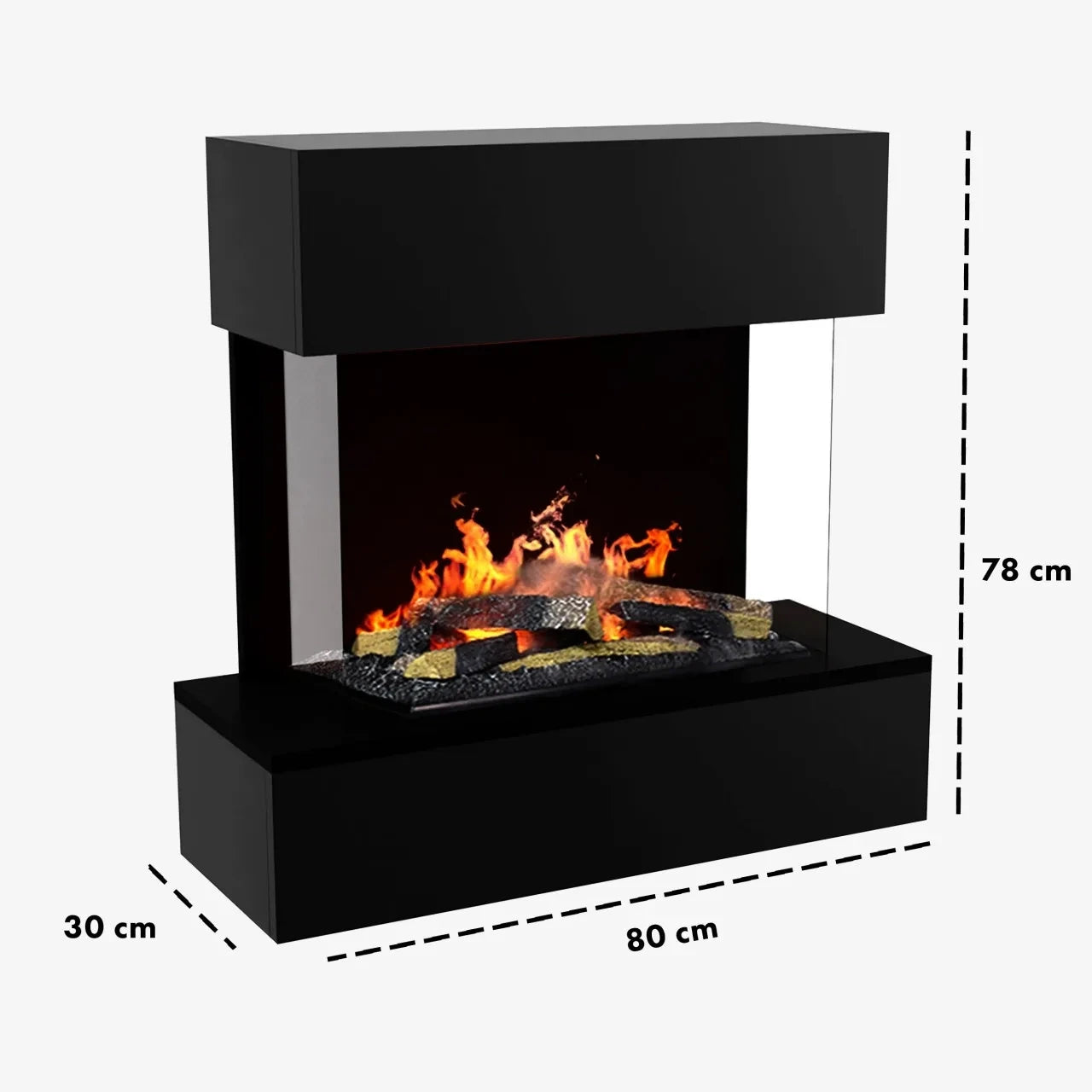 Hölderlin Black – OMC 600 | Nástěnný krb na vodní páru