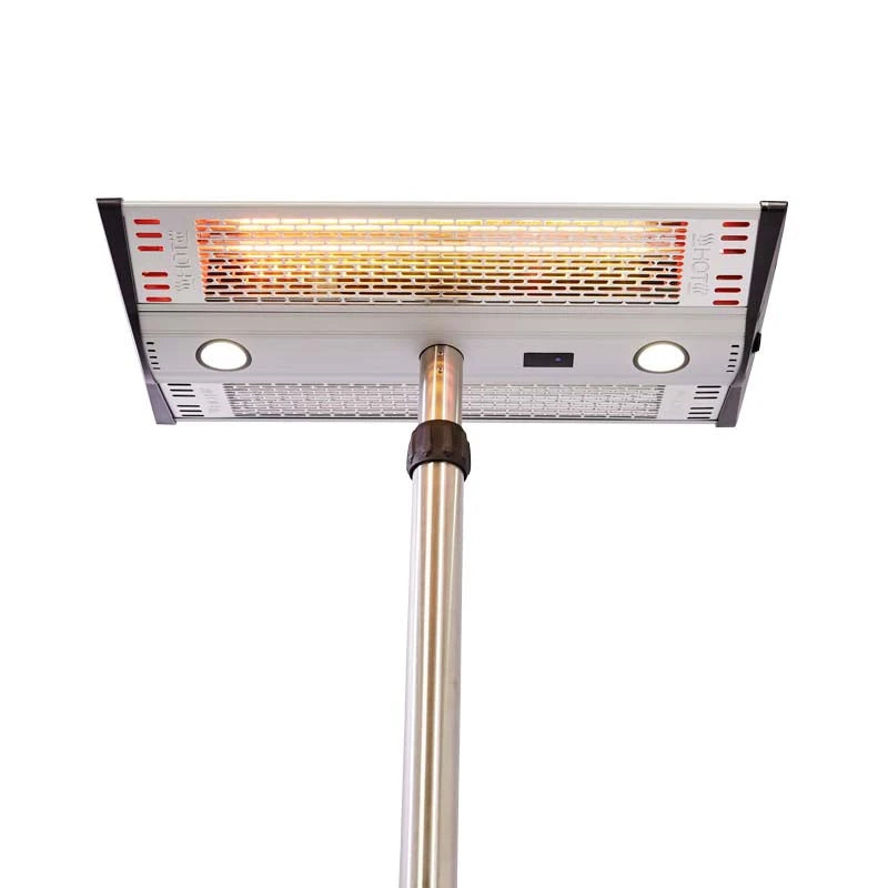 Stojací terasový ohřívač 1000–2000 W, stříbrný