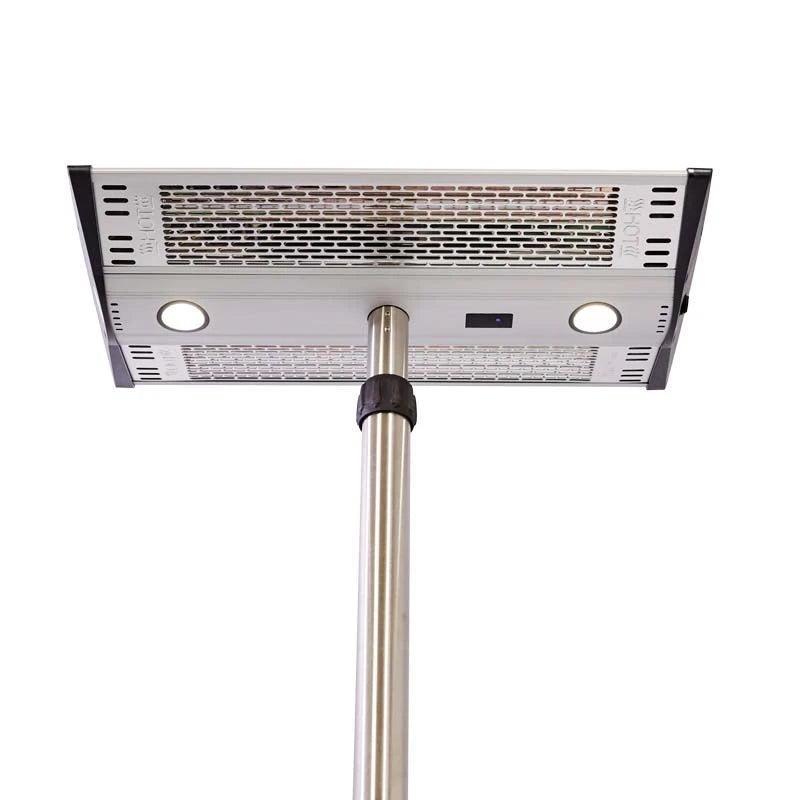 Stojací terasový ohřívač 1000–2000 W, stříbrný